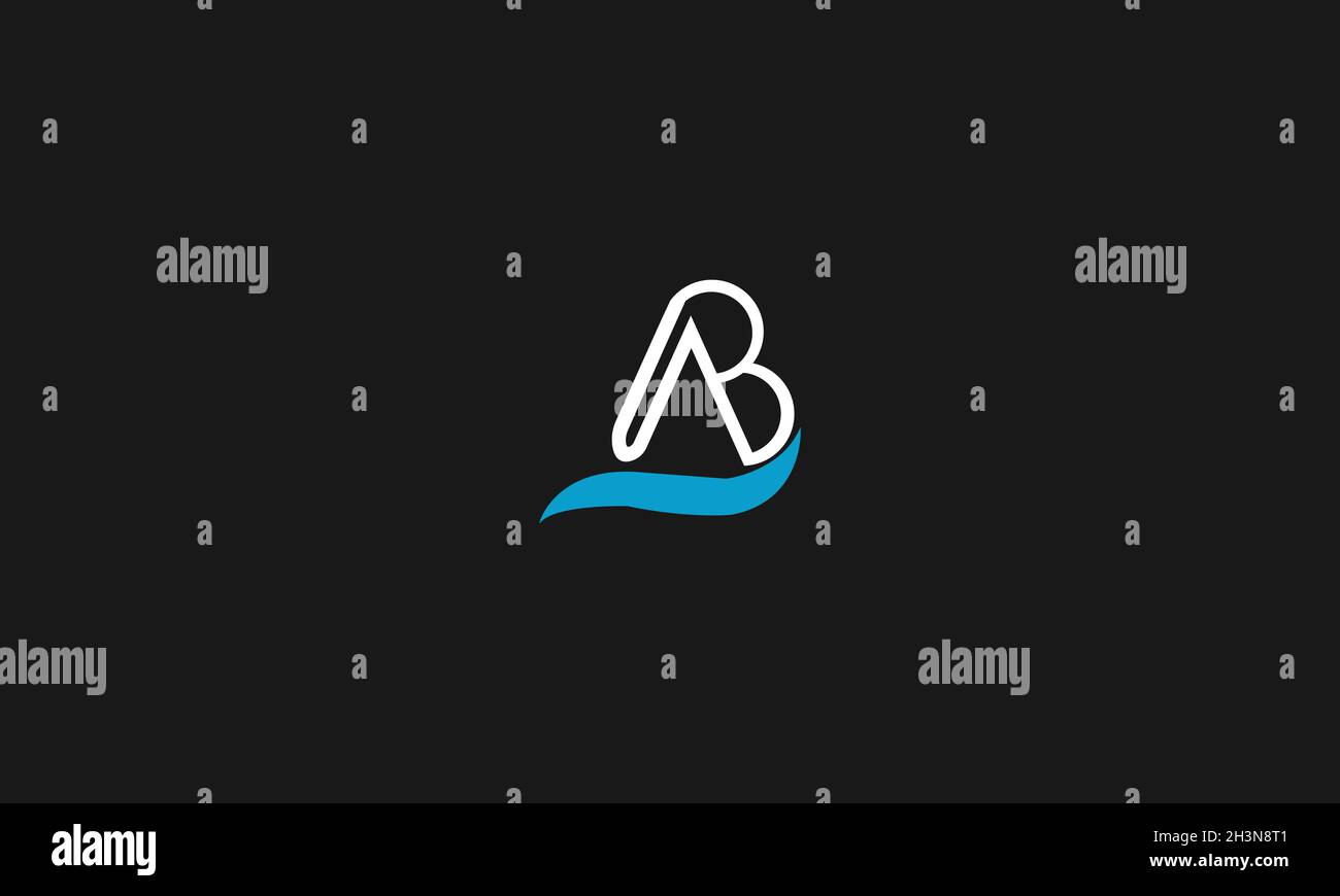 LETTERS AB LOGO DESIGN WITH NEGATIVE SPACE EFFECT FOR ILLUSTRATION USE Stock Vector