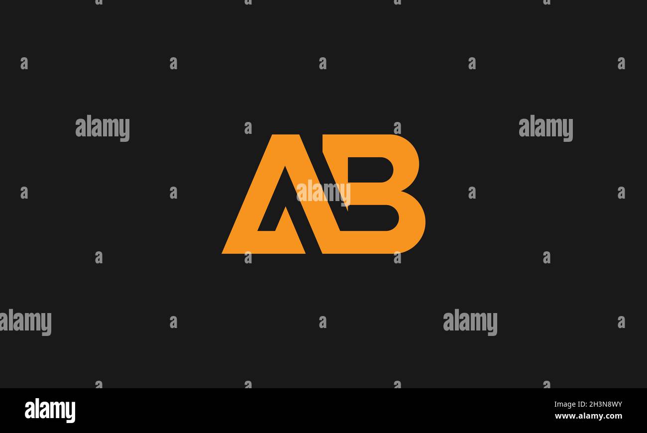 LETTERS AB LOGO DESIGN WITH NEGATIVE SPACE EFFECT FOR ILLUSTRATION USE Stock Vector