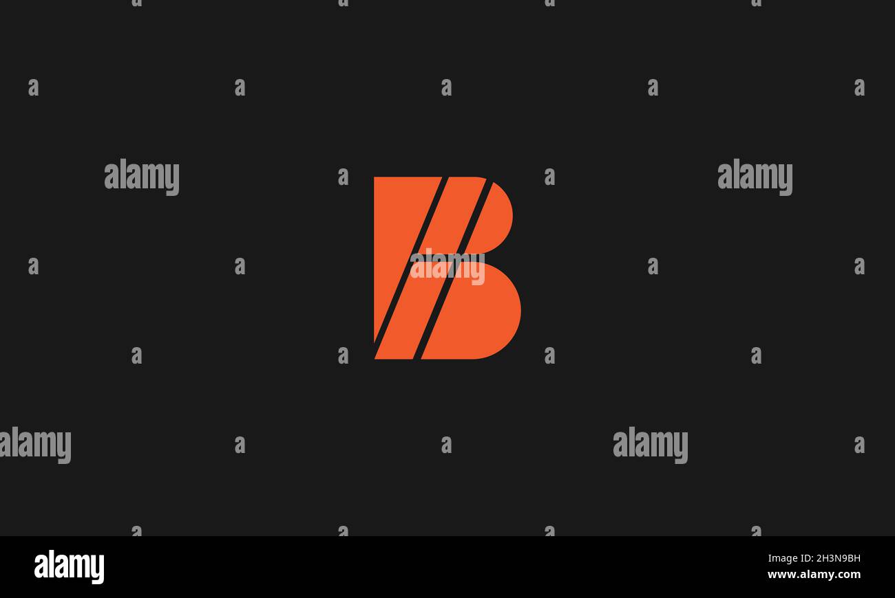 LETTERS BH LOGO DESIGN WITH NEGATIVE SPACE EFFECT FOR ILLUSTRATION USE Stock Vector