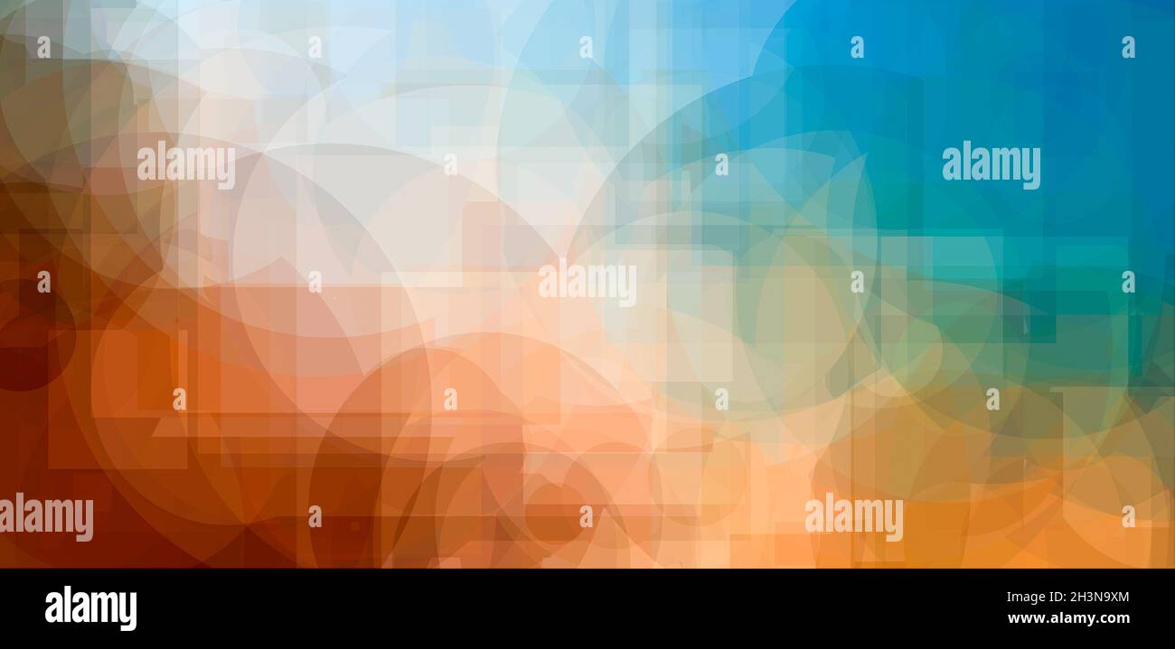 Background with yellow, orange, blue, brown circles Stock Photo