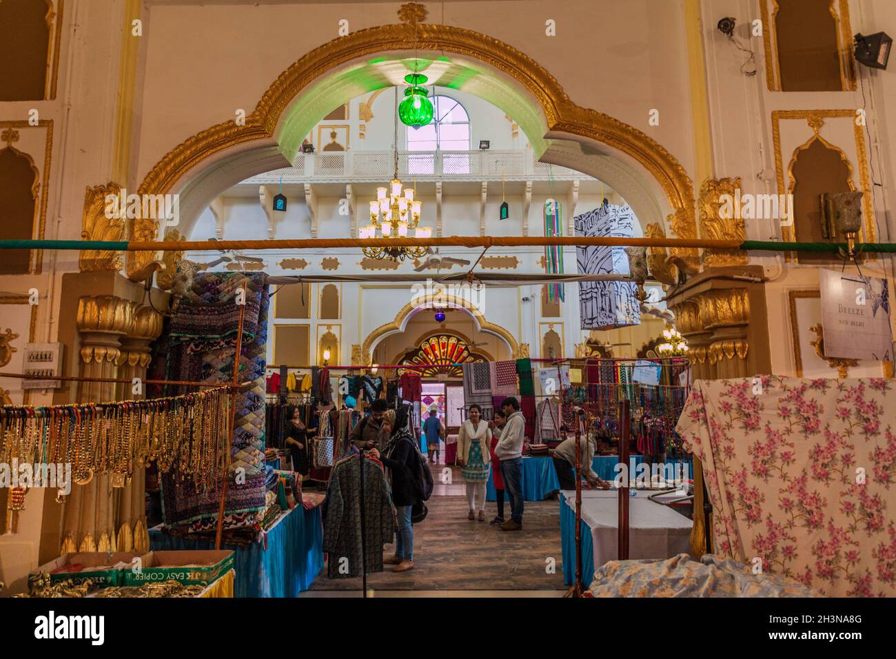 LUCKNOW, INDIA - FEBRUARY 3, 2017: Weaves and Crafts Bazaar during Mahindra Sanatkada festival in Lucknow, Uttar Pradesh state, India Stock Photo