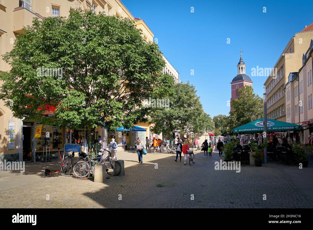 Tourists and residents shopping in the old town of Berlin-Spandau Stock Photo