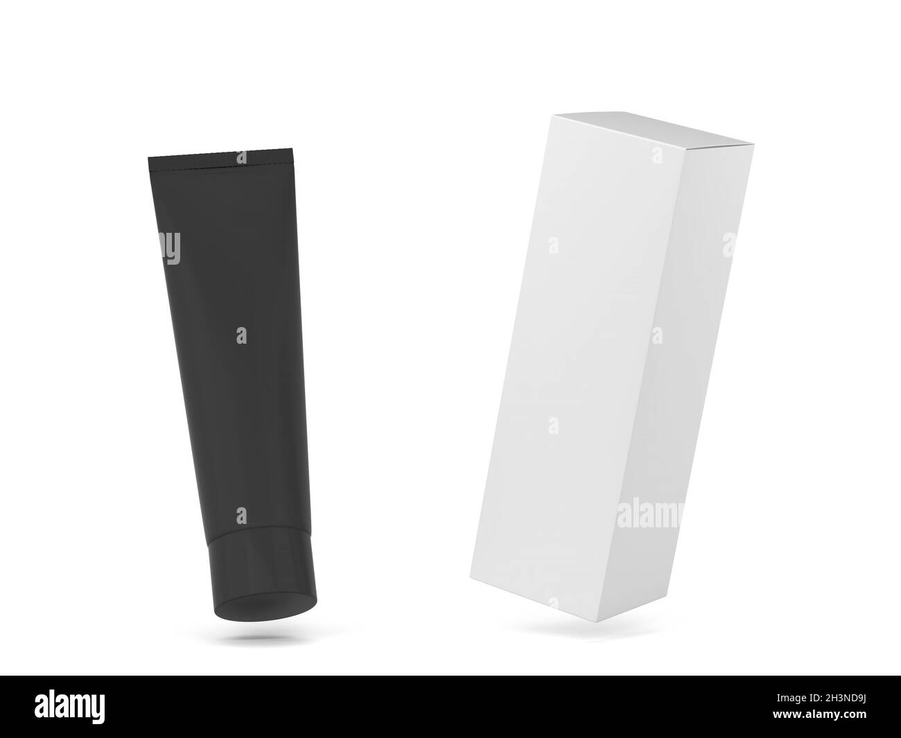 Blank cosmetic tube packaging mockup. 3d illustration isolated on white