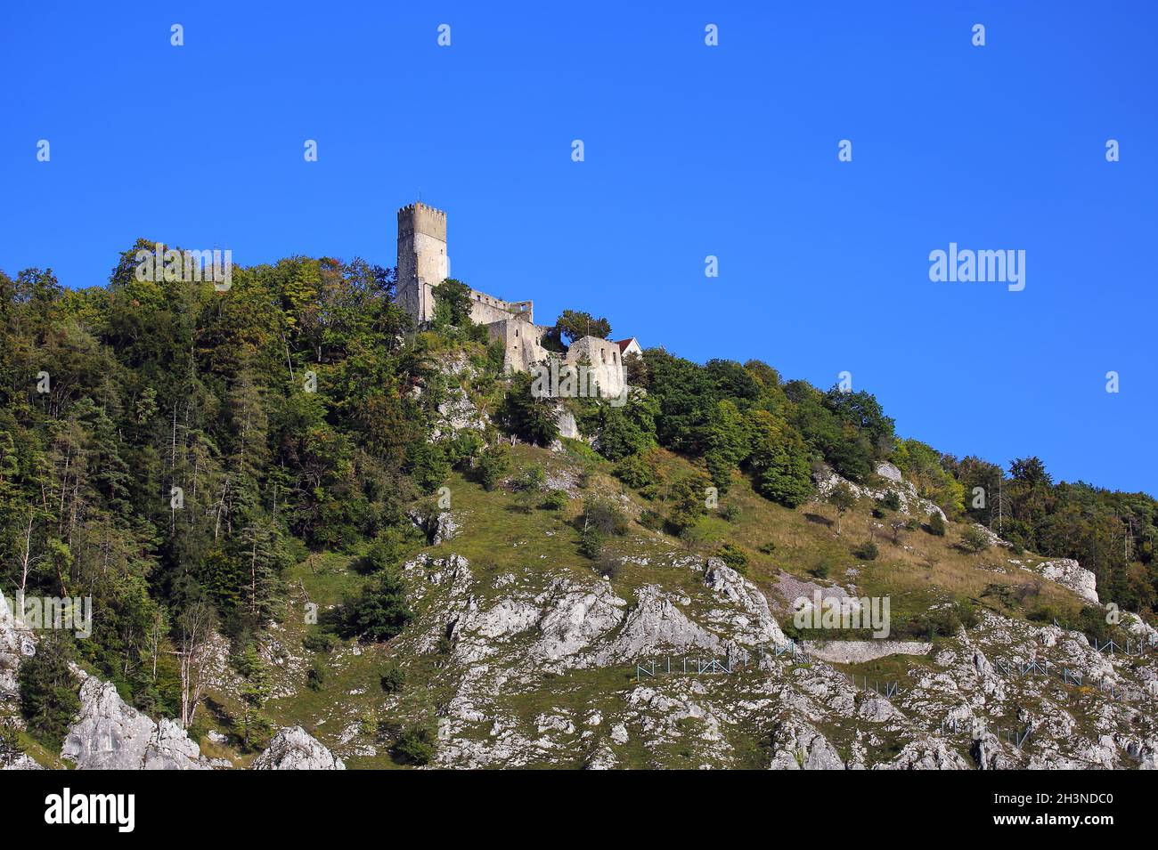 Randeck Castle is a sight in Essing Stock Photo