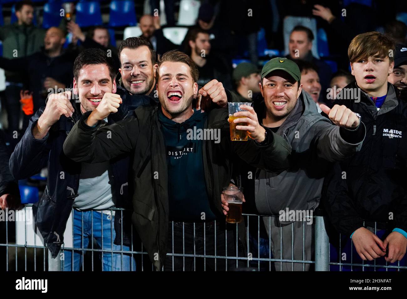 DEN BOSCH, NETHERLANDS - OCTOBER 29: Fans and supporters of FC Den Bosch  during the Dutch Keukenkampioendivisie match between FC Den Bosch and FC  Utrecht U23 at Stadion De Vliert on October