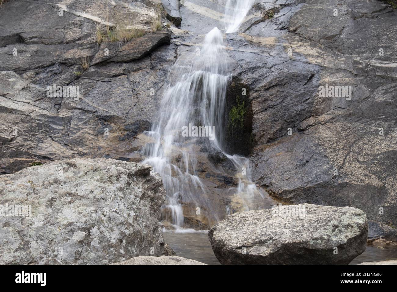 Beautiful view of the waterfall from the rocks Stock Photo - Alamy