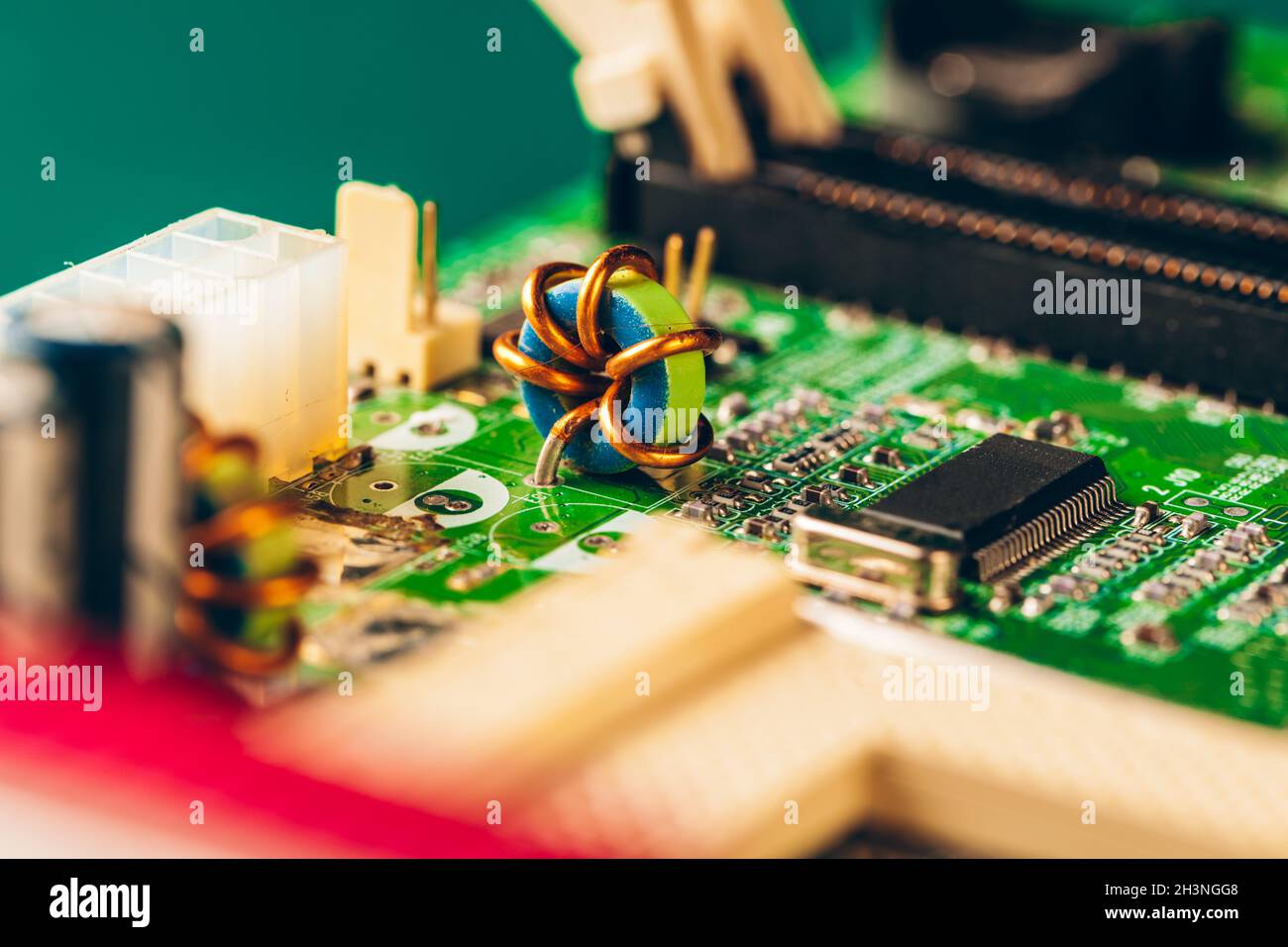 Computer electronic circuit board with processor close up Stock Photo ...