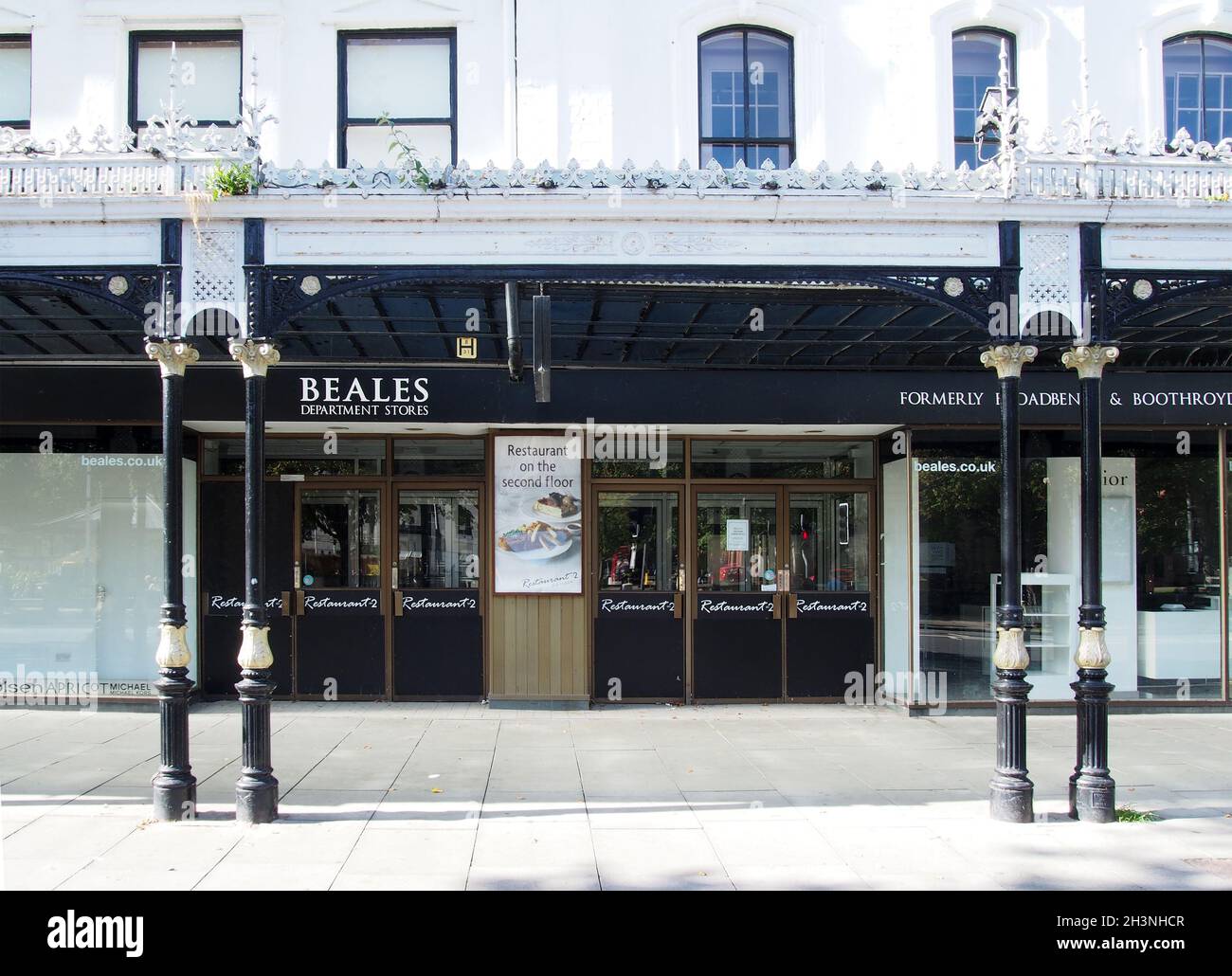 Main entrance of the closed Beales department store on Lord street in