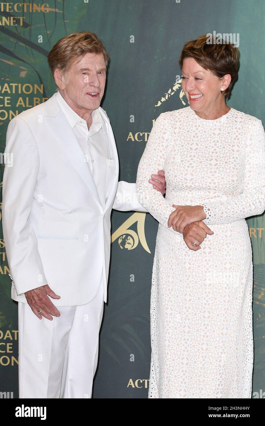 Robert Redford with his wife Sibylle Szaggars attend The Prince Albert