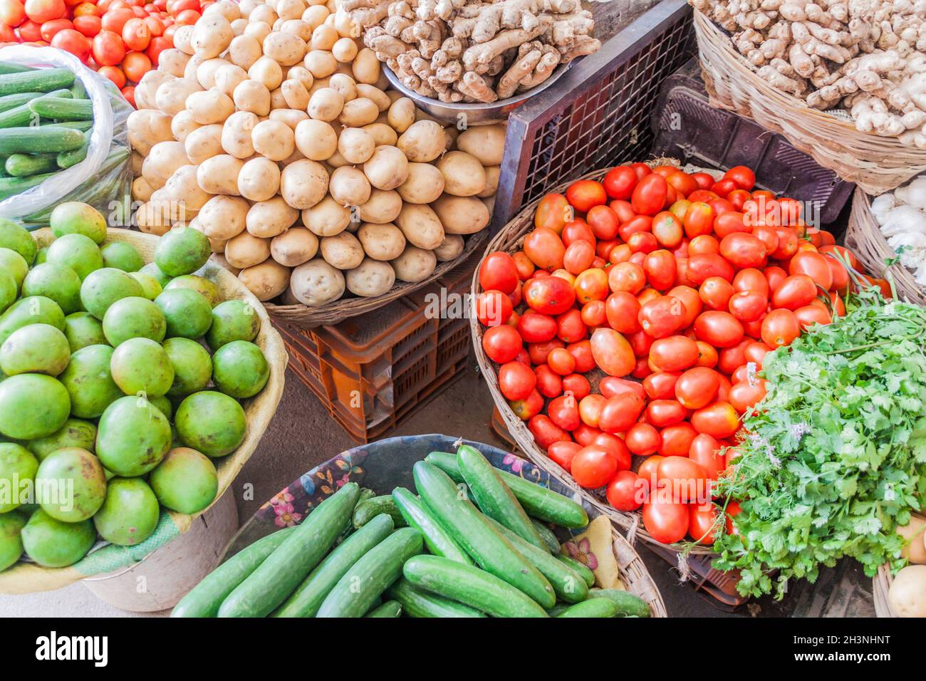 Vegetable at a market in Chittorgarh, Rajasthan state, India Stock ...