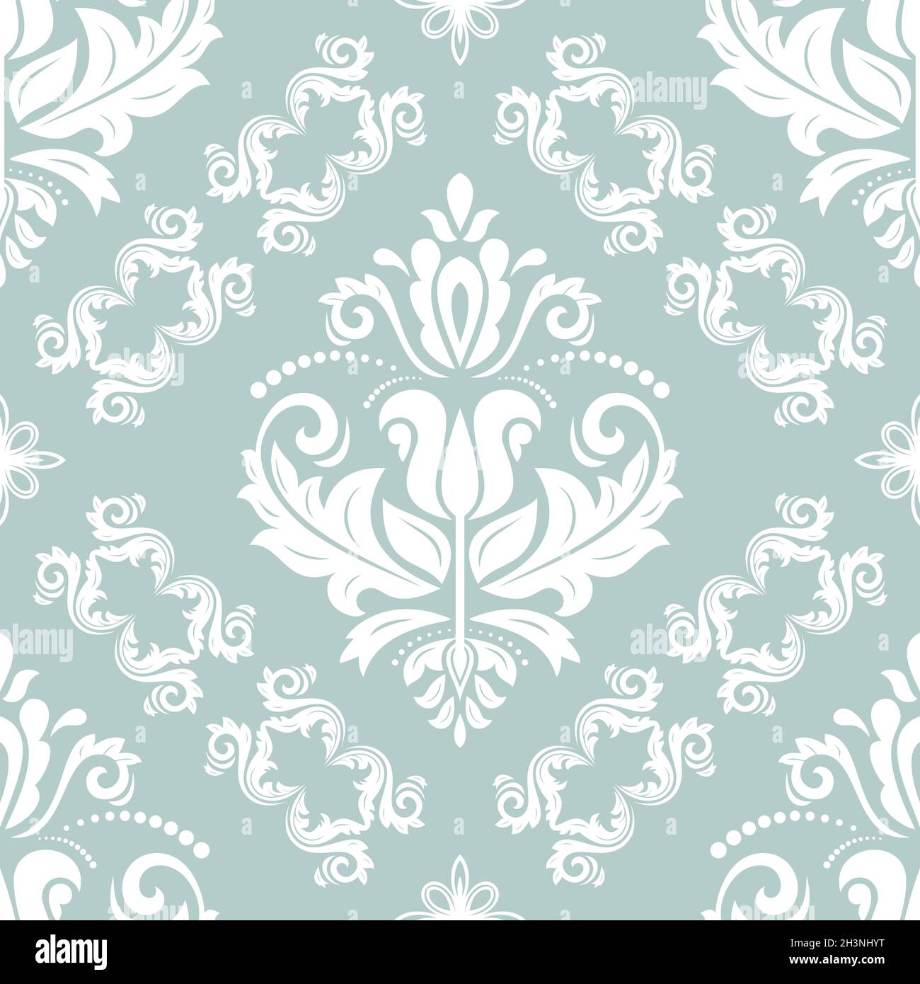 Classic seamless pattern. Damask orient white ornament. Classic vintage ...