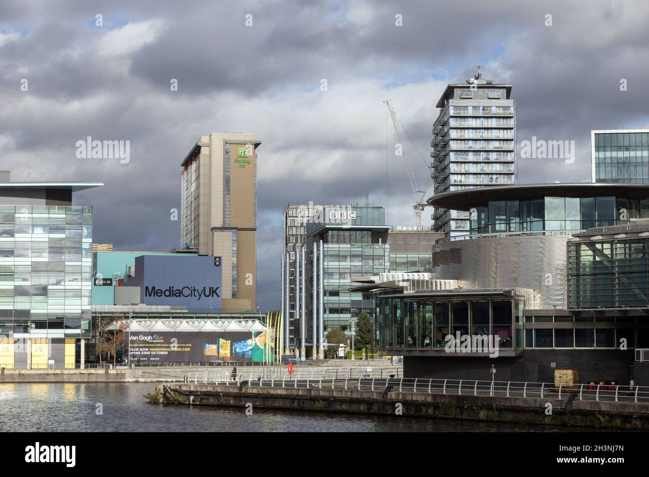 Media City, Salford Quays, Greater Manchester, with The Lowry theatre