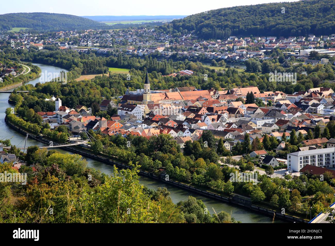 Panorama hike over Kelheim with various viewpoints Stock Photo