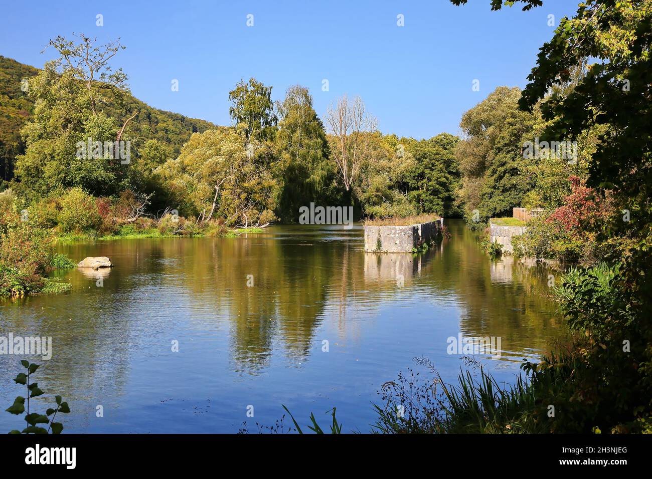 Lock 10 at the AltmÃ¼hl is a sight near Riedenburg Stock Photo