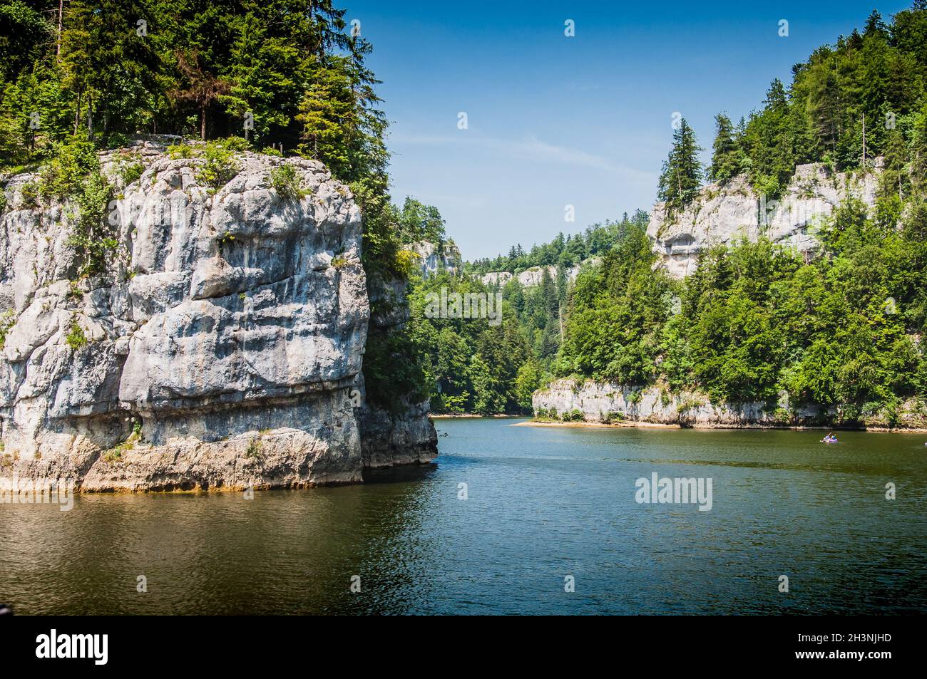 Doubs Gorges on the Franco-Swiss border Stock Photo
