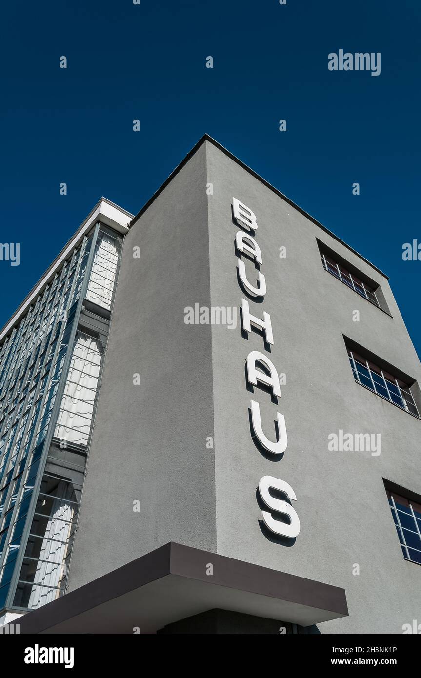 Bauhaus Dessau Schriftzug Stock Photo
