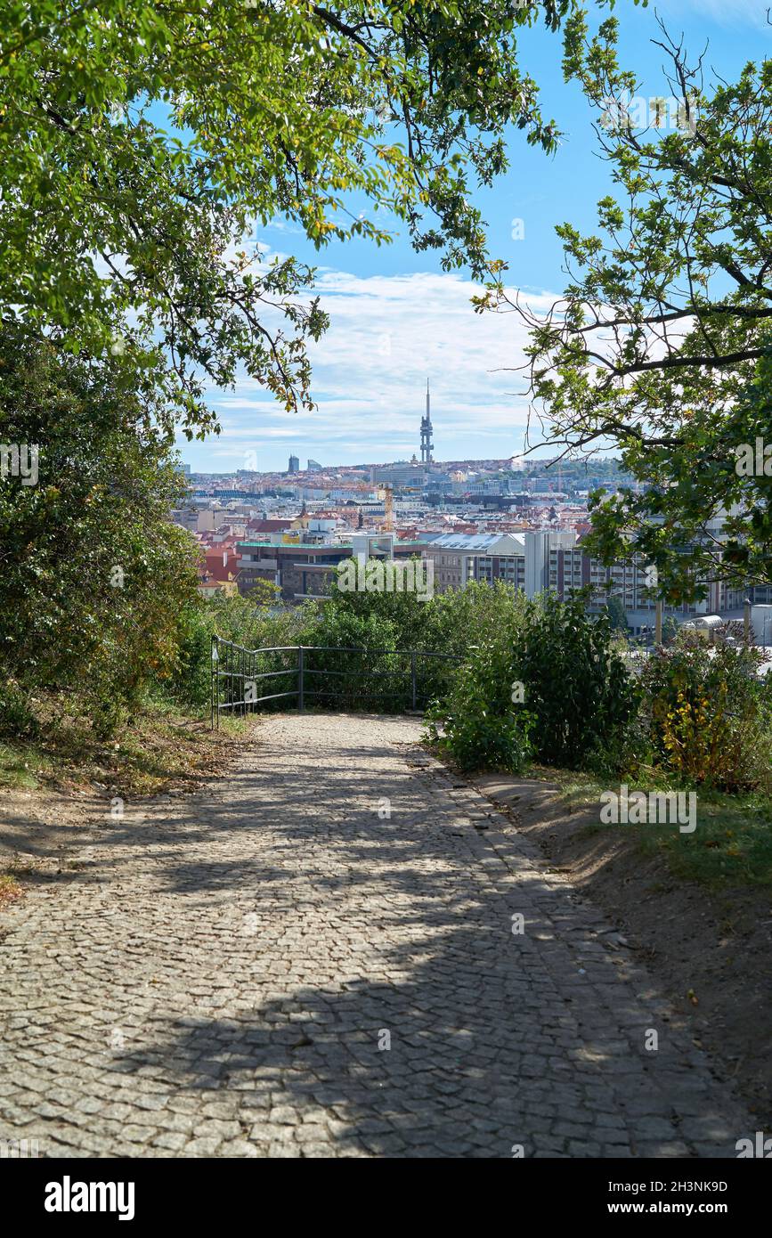 View from Letna Park to the television tower in Prague in the Czech Republic Stock Photo