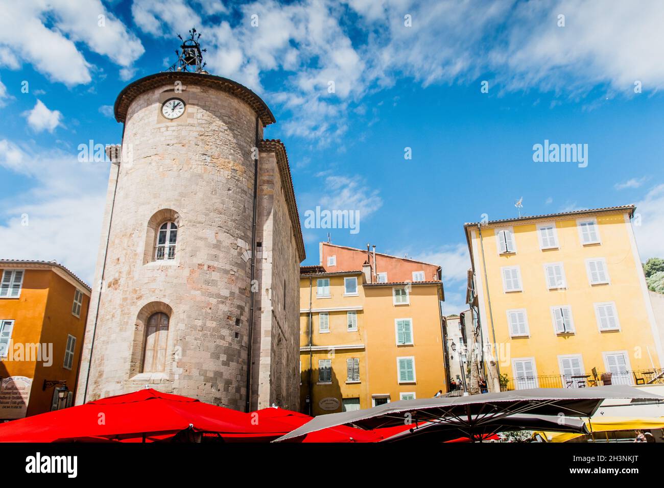 Templar Tower on Place Massillon in HyÃ¨res Stock Photo Alamy