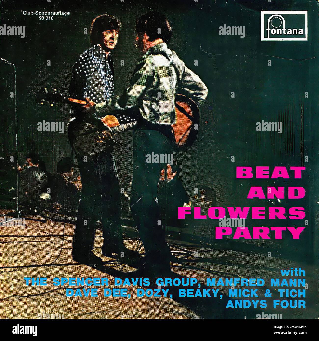 Vintage Vinyl Recording - Spencer Davis Group, The - Manfred Mann - Dave Dee, Dozy Beaky, Mick & Tich - Andy's Four - Beat And Flowers Party - Austria -  1967 Stock Photo