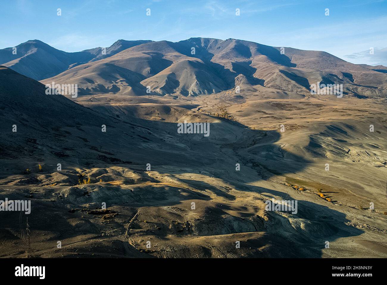 The altai mountains. landscape of nature on the Altai mountains and in the gorges between the mountains. Stock Photo