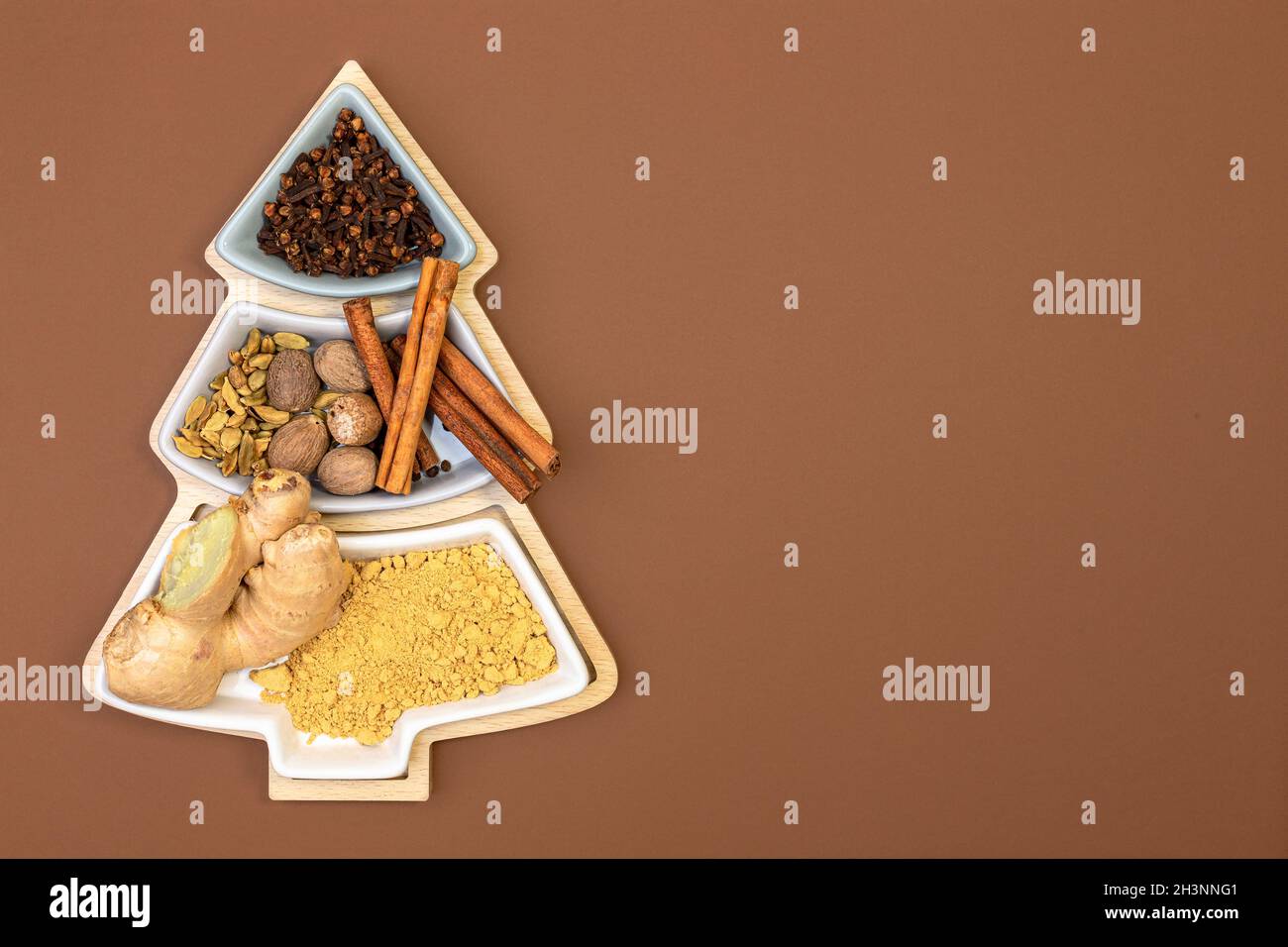 Set of spices for baking Christmas cookies. Stock Photo