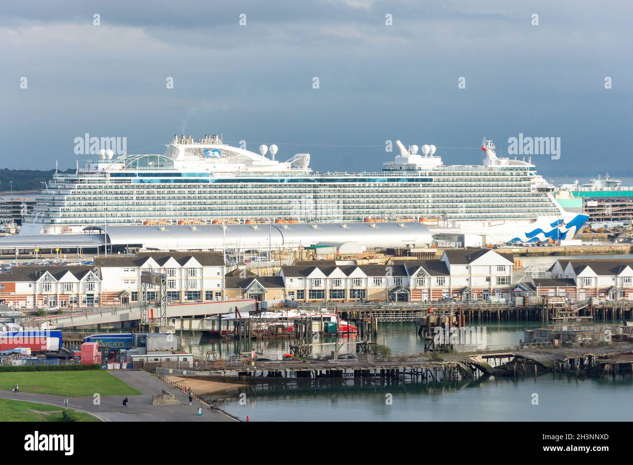 Princess Cruises Sky Princess cruise ship berthed in harbour, Southampton, Hampshire, England, United Kingdom Stock Photo