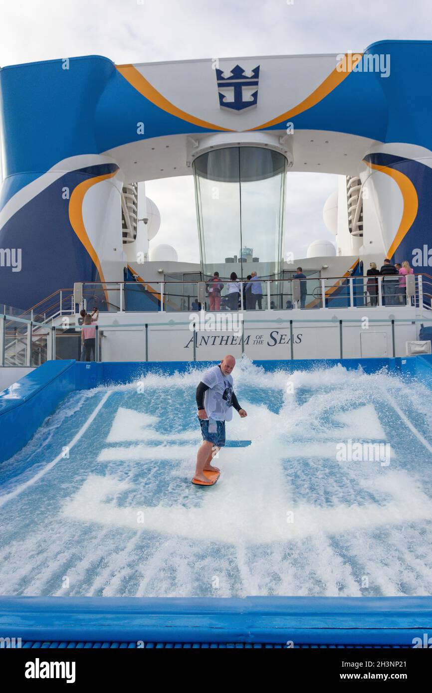 Flowrider surf simulator experience surfing entertainment on boa hires stock photography and