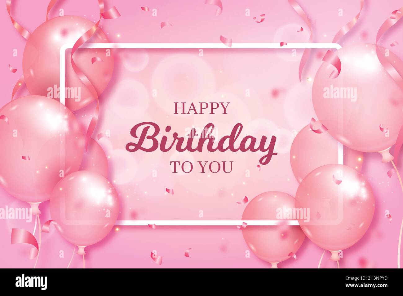 happy birthday background with pink balloons vector design illustration  Stock Vector Image & Art - Alamy
