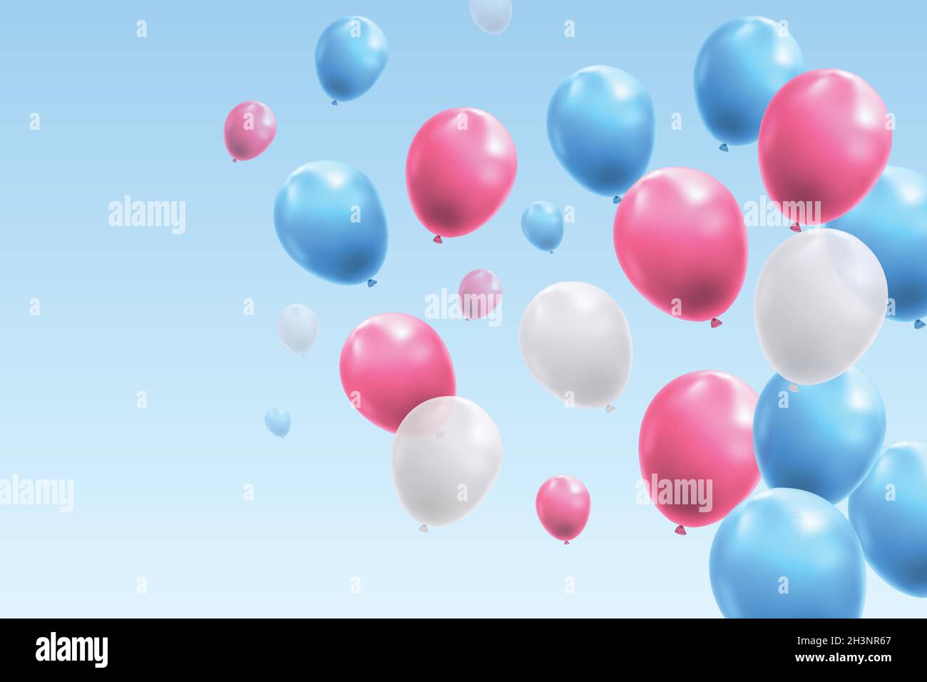 realistic balloons flying sky vector design illustration Stock Vector