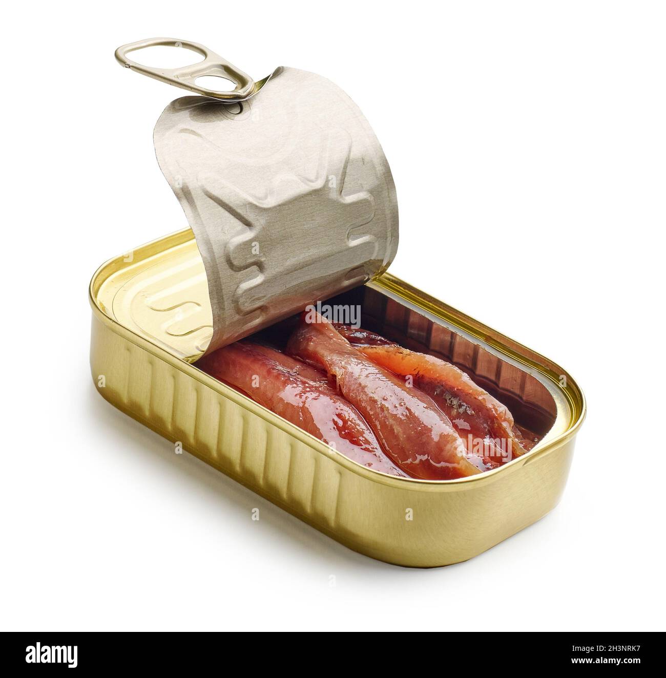 canned anchovy fillets isolated on white background Stock Photo Alamy