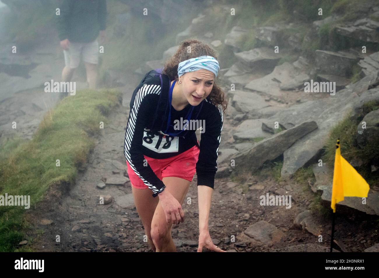 Rose Mather won the women's race in the 2021 Three Peaks Race Stock Photo