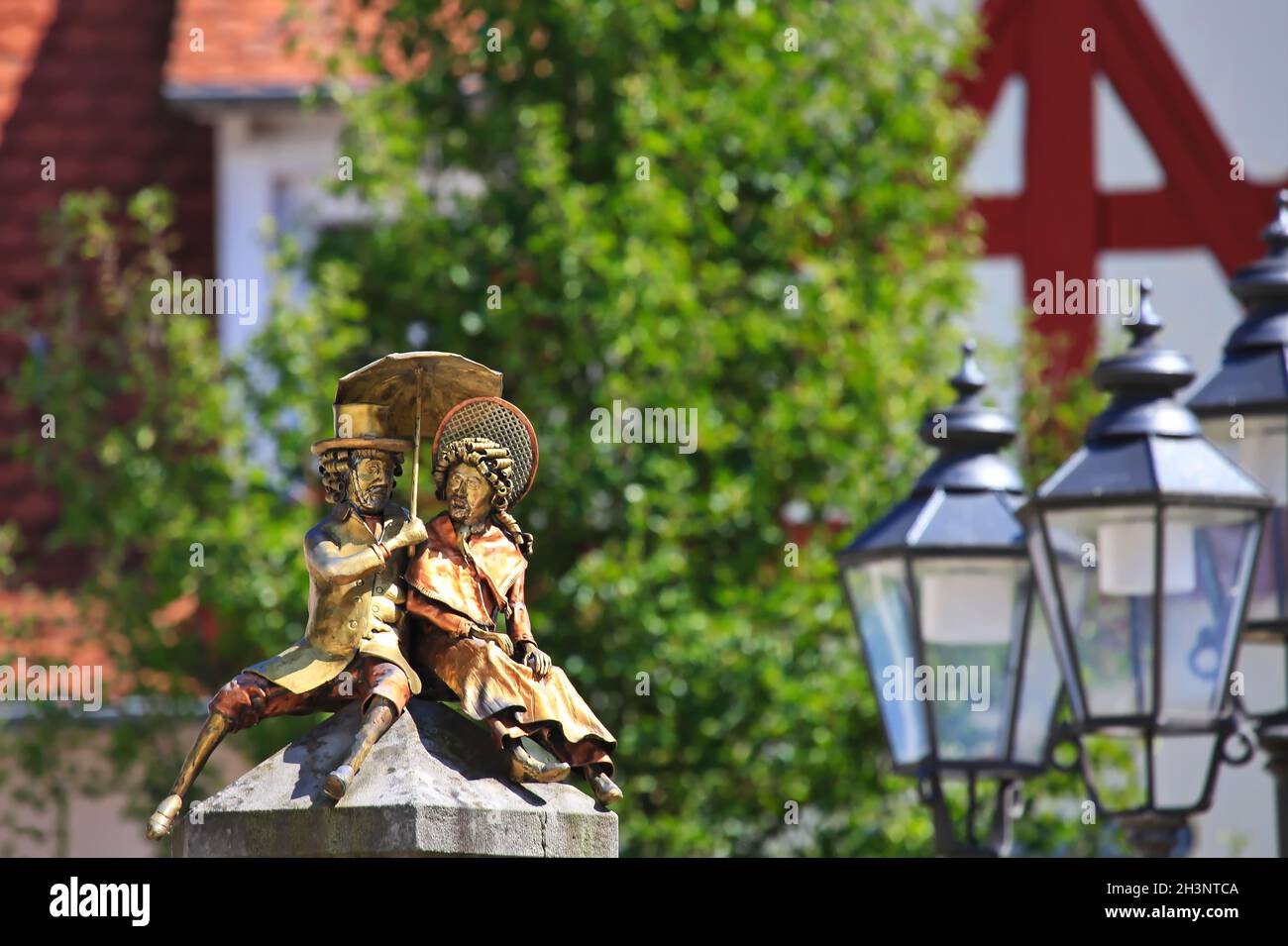 The fool's fountain is a sight of the city of Pfullendorf Stock Photo