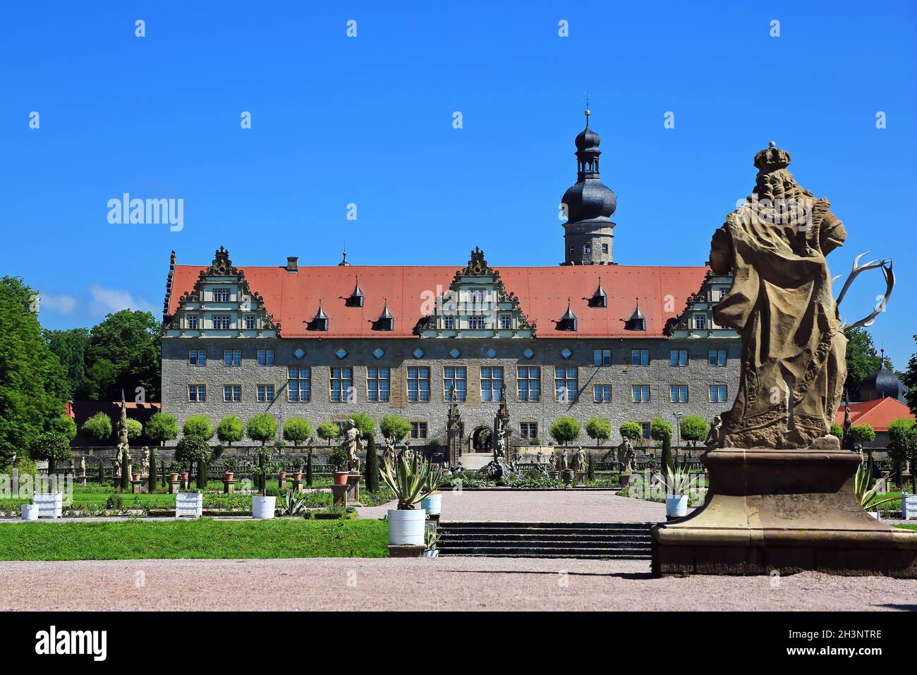 The castle is a sight of the city of Weikersheim Stock Photo
