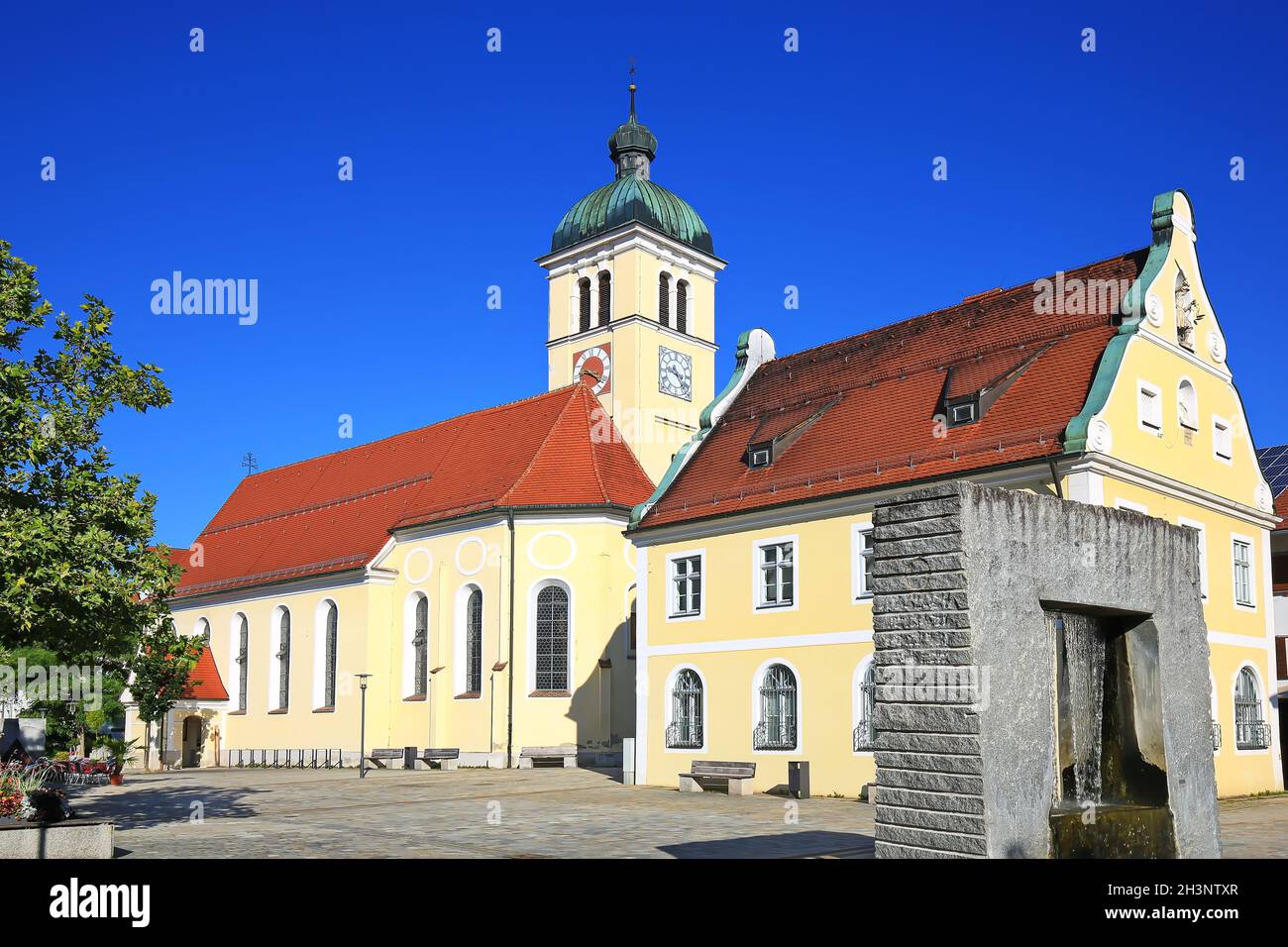 The old town hall is a sight of the town of Marktoberdorf Stock Photo