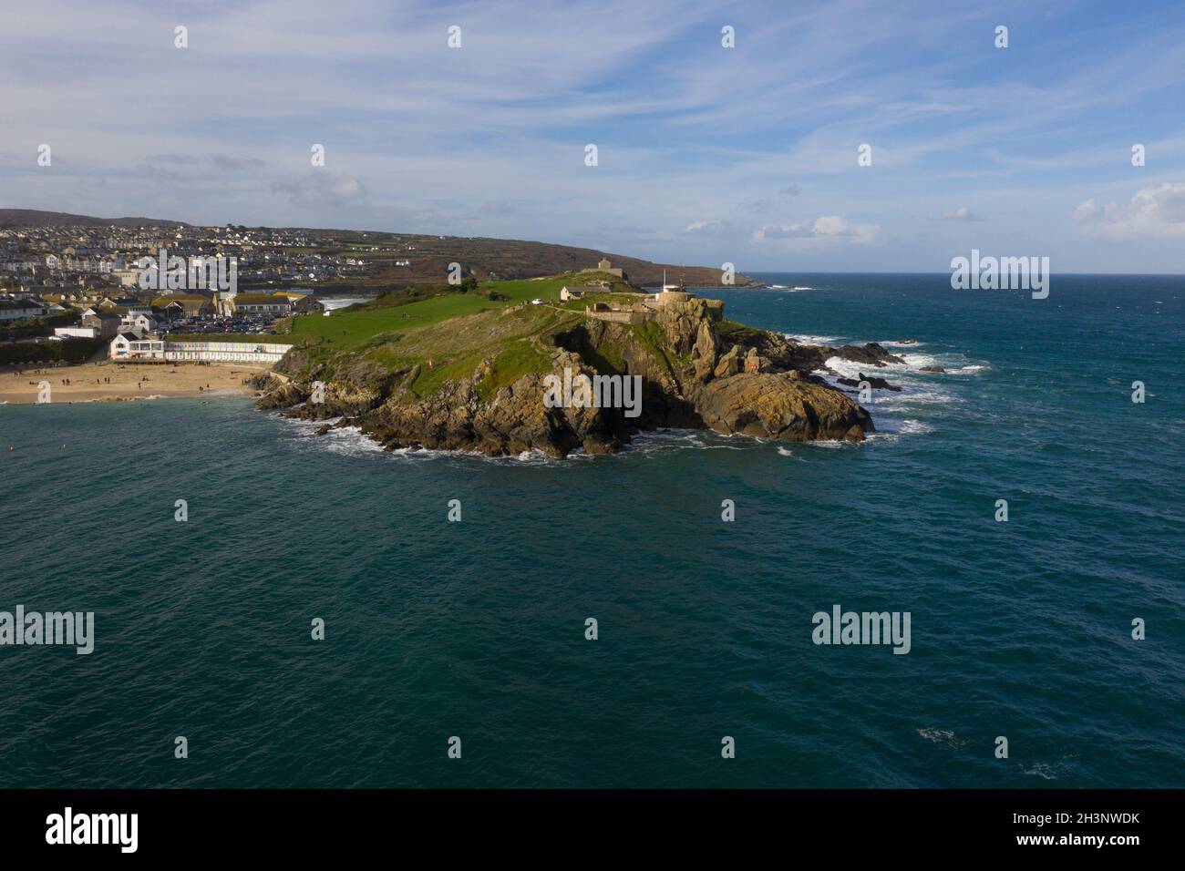 Aerial view of St Ives Cornwall England Stock Photo