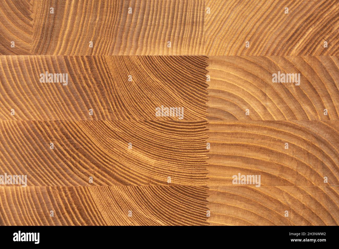 Cross section of a timber glued from separate boards. Pronounced annual