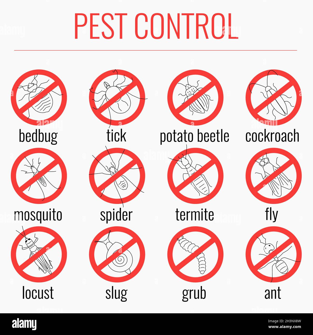 Pest control, conceptual illustration Stock Photo - Alamy