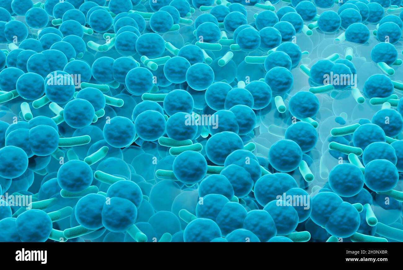 Antibiotic resistant bacteria, illustration Stock Photo