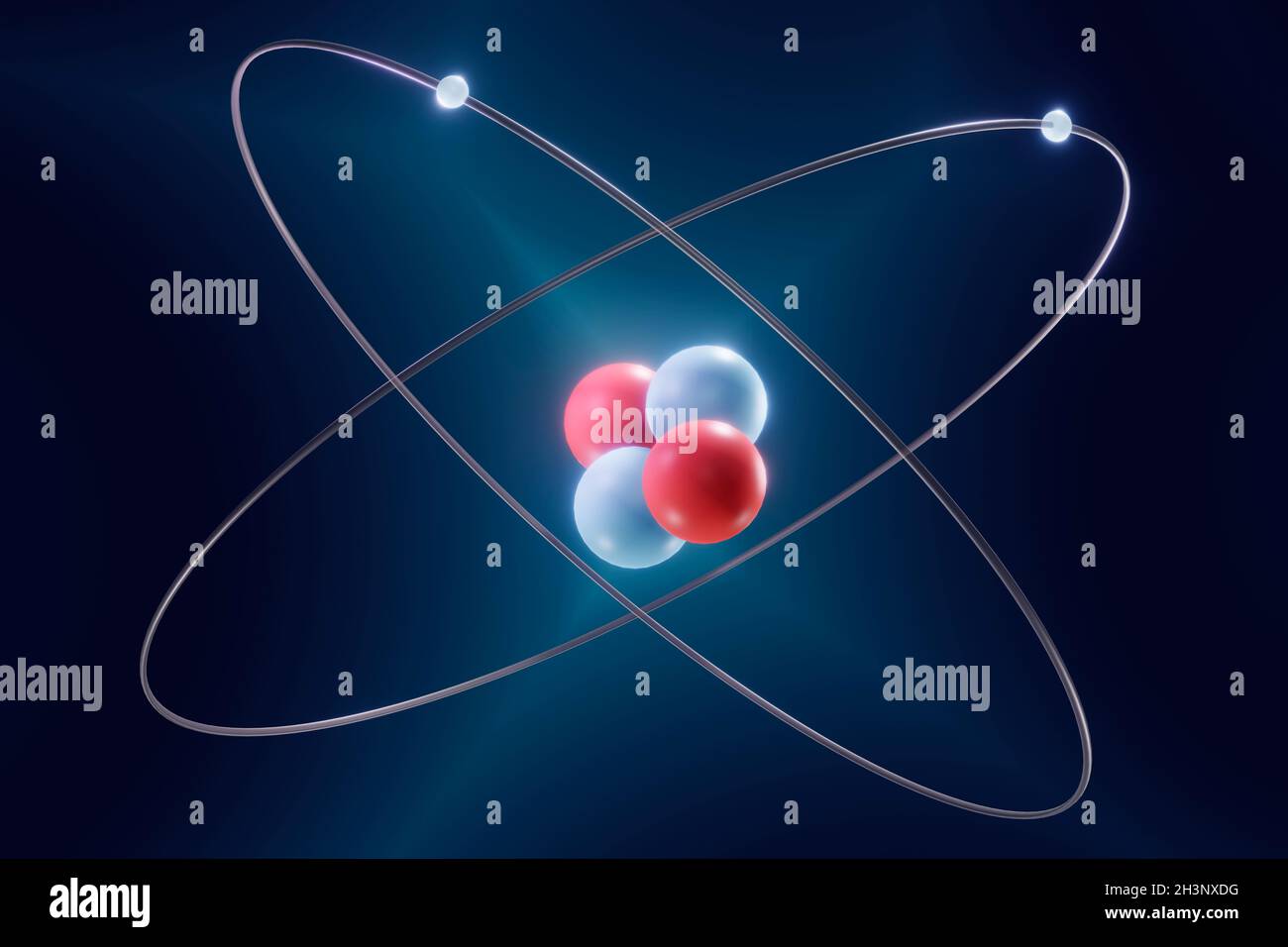 Bohr model of an atom, illustration Stock Photo