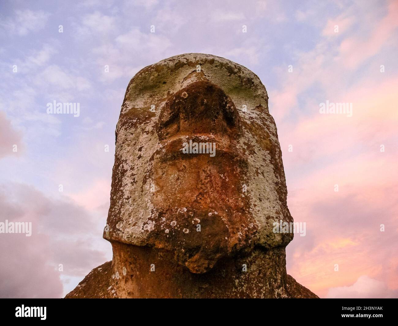 Statues of gods of Easter Island Stock Photo