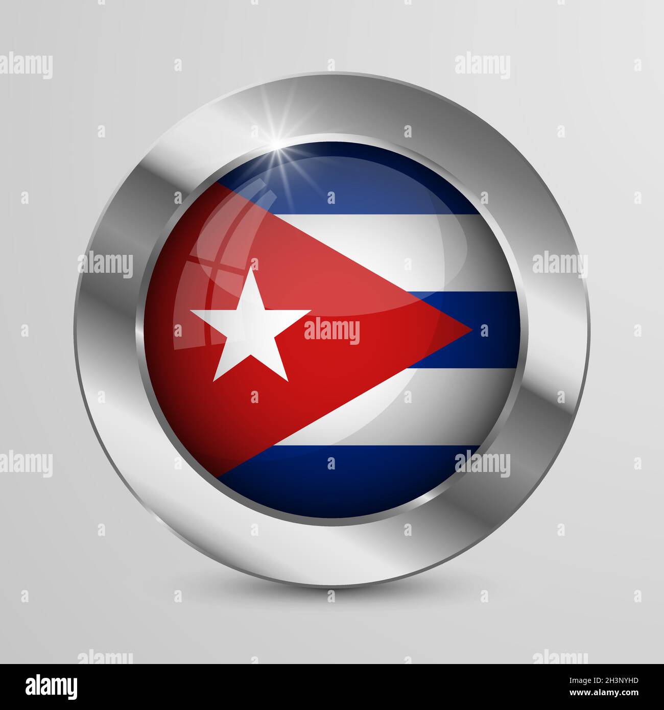 EPS10 Vector Patriotic Button with Cuba flag colors. An element of impact for the use you want to make of it. Stock Vector