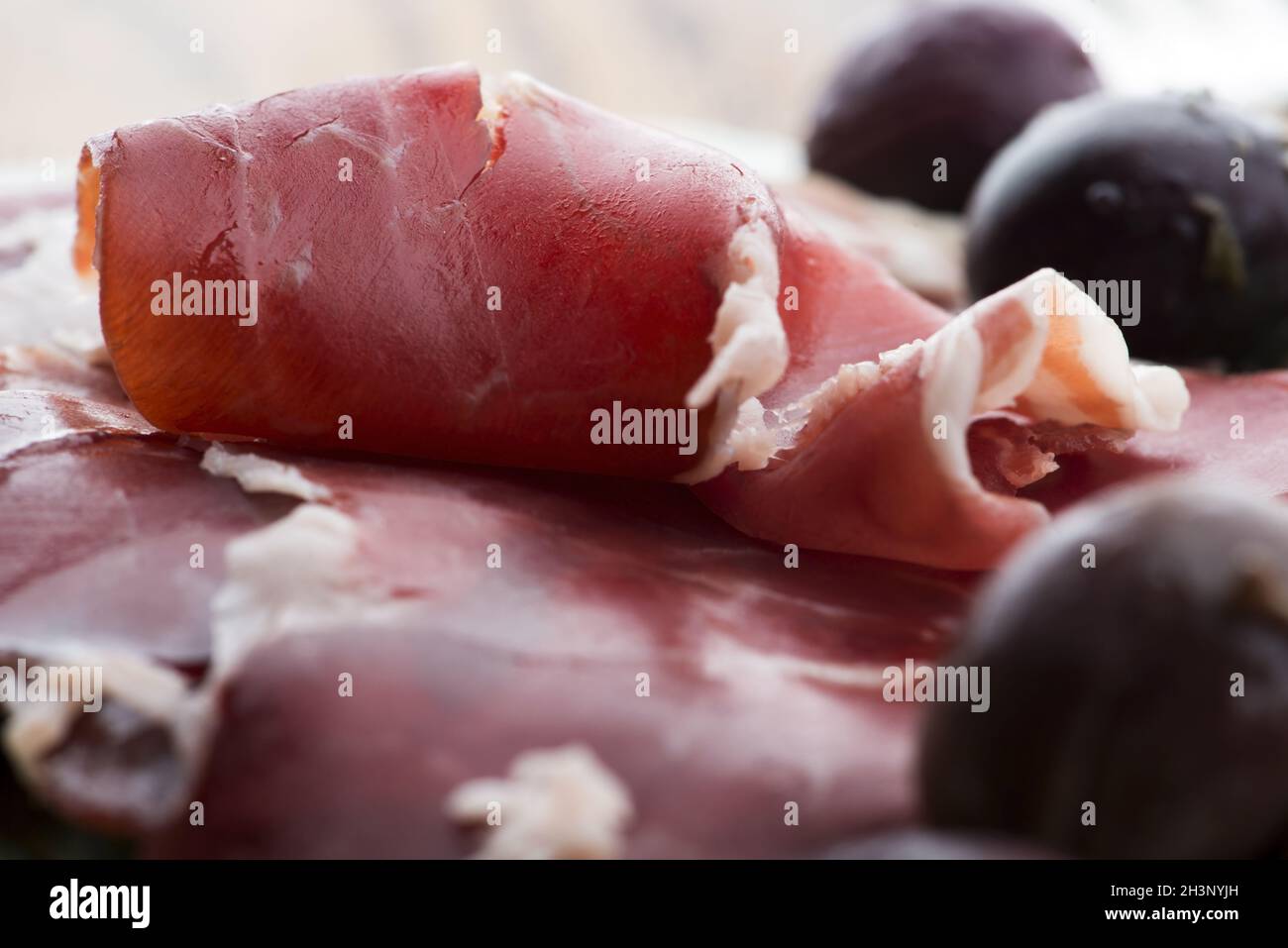 Traditional portuguese dry cured ham, presunto portugues Stock Photo