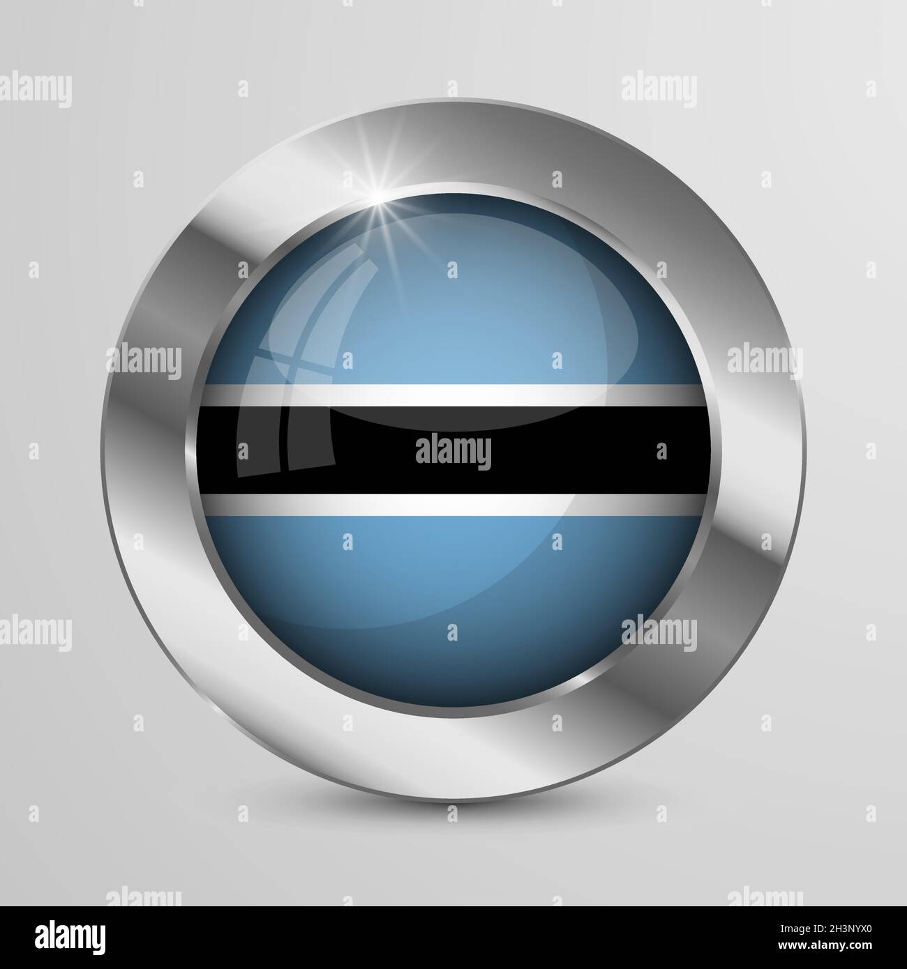 EPS10 Vector Patriotic Button with Botswana flag colors. An element of impact for the use you want to make of it. Stock Vector