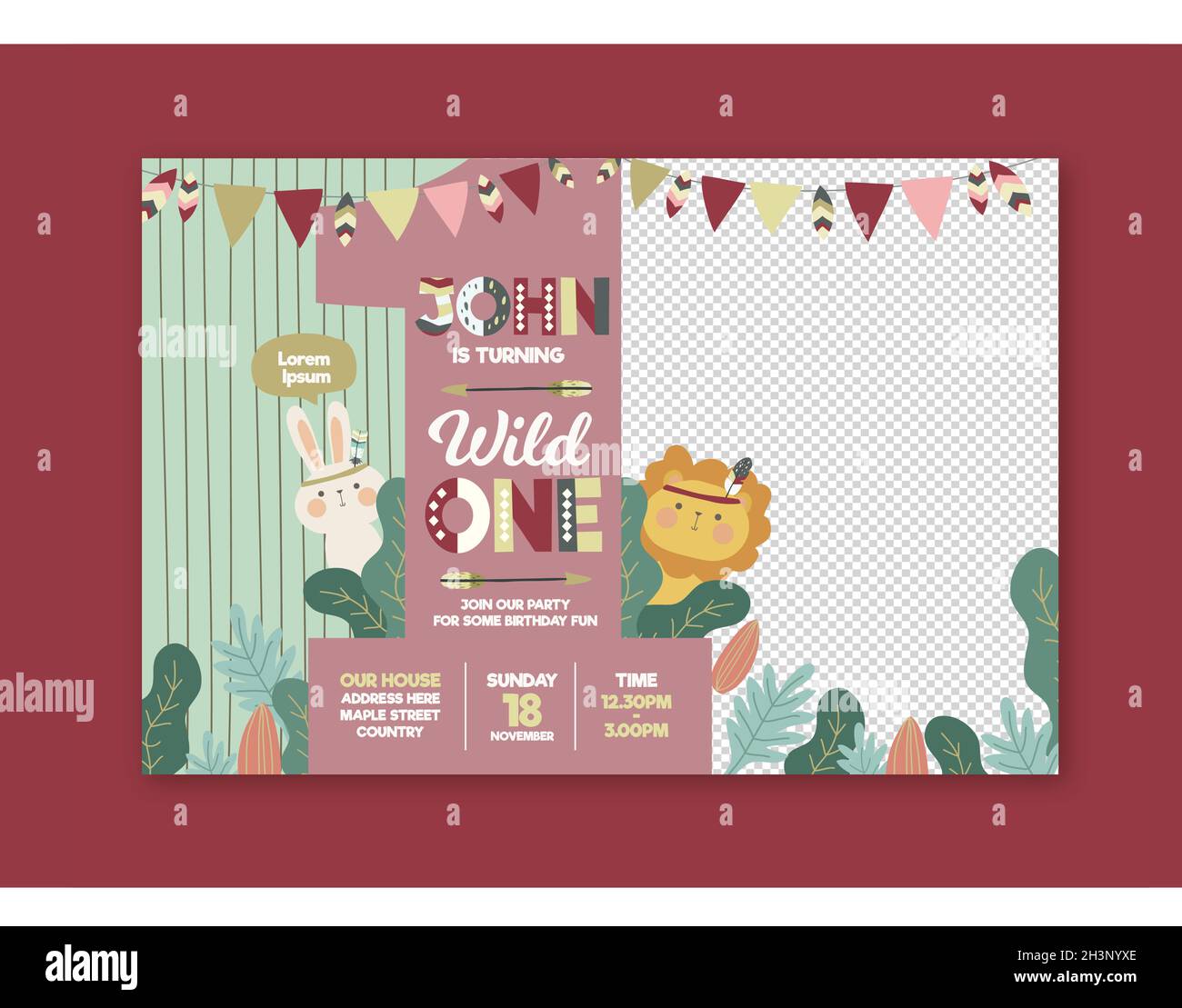 children s birthday invitation template vector design illustration ...