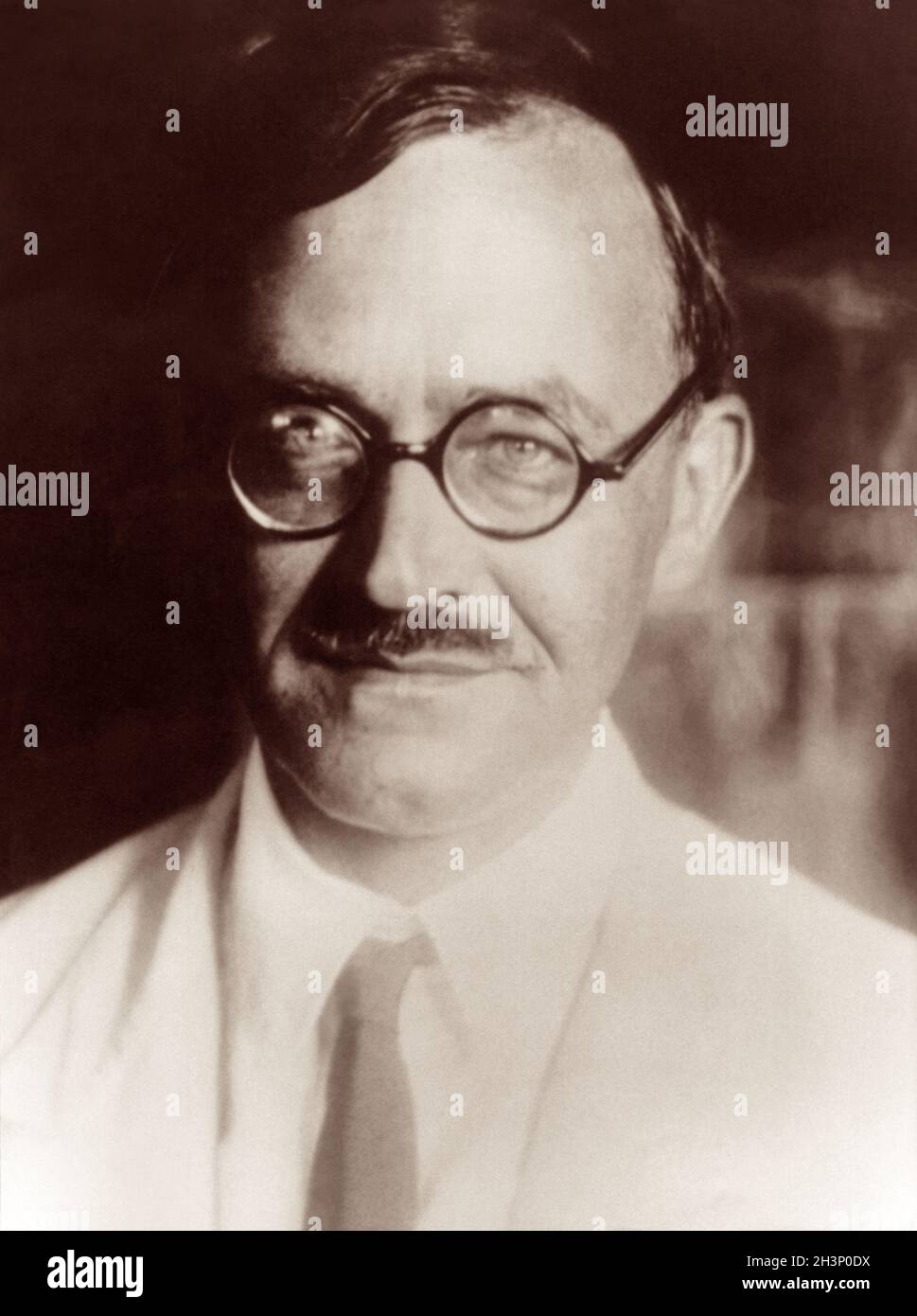 Karl Barth (1886-1968), Swiss Calvinist theologian known for his commentary The Epistle to the Romans, his involvement in the Confessing Church, his authorship of the Barmen Declaration, and his unfinished multi-volume theological summa the Church Dogmatics. (Photo: 1929) Stock Photo