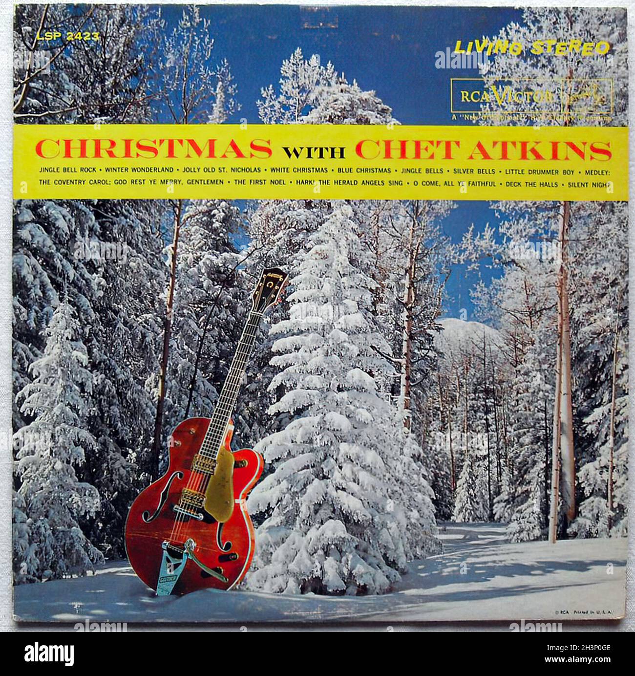 1960s  Chet Atkins Christmas Lp Original Vintage Record Album Cover Vinyl Stock Photo