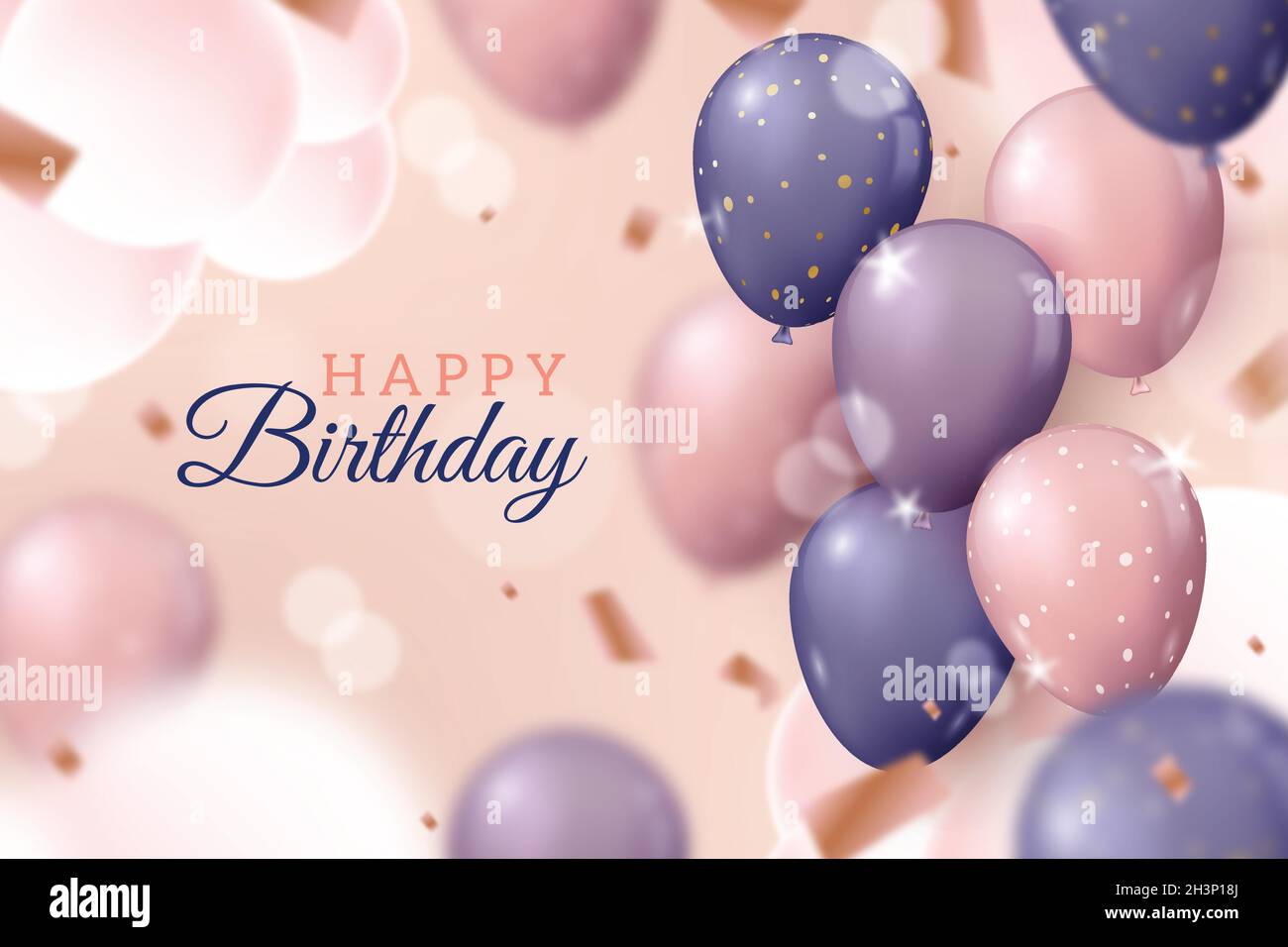 realistic happy birthday balloons background vector design illustration  Stock Vector Image & Art - Alamy