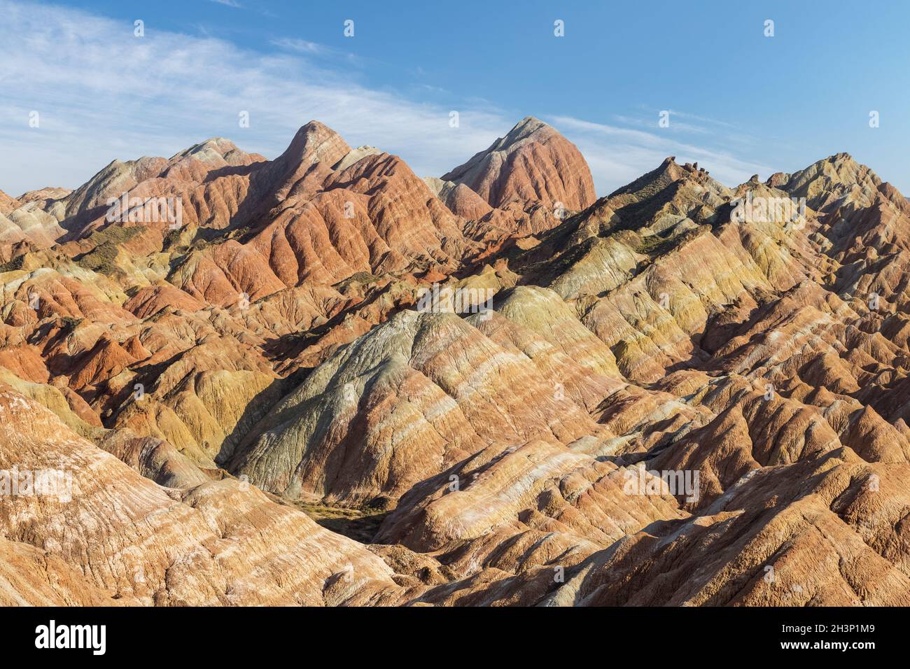 Colorful mountains in zhangye Stock Photo