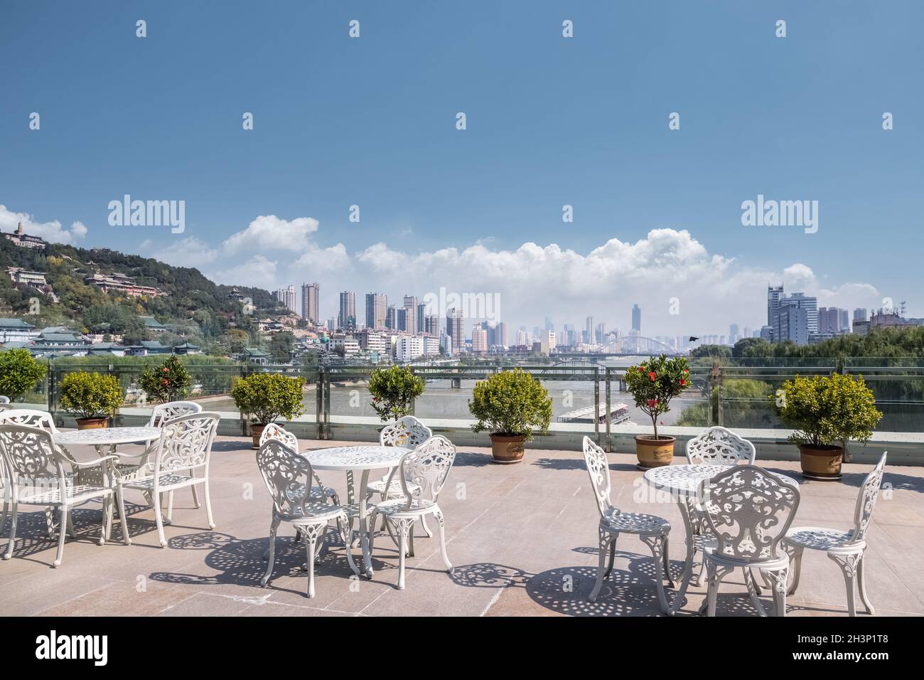 Beautiful lanzhou cityscape Stock Photo