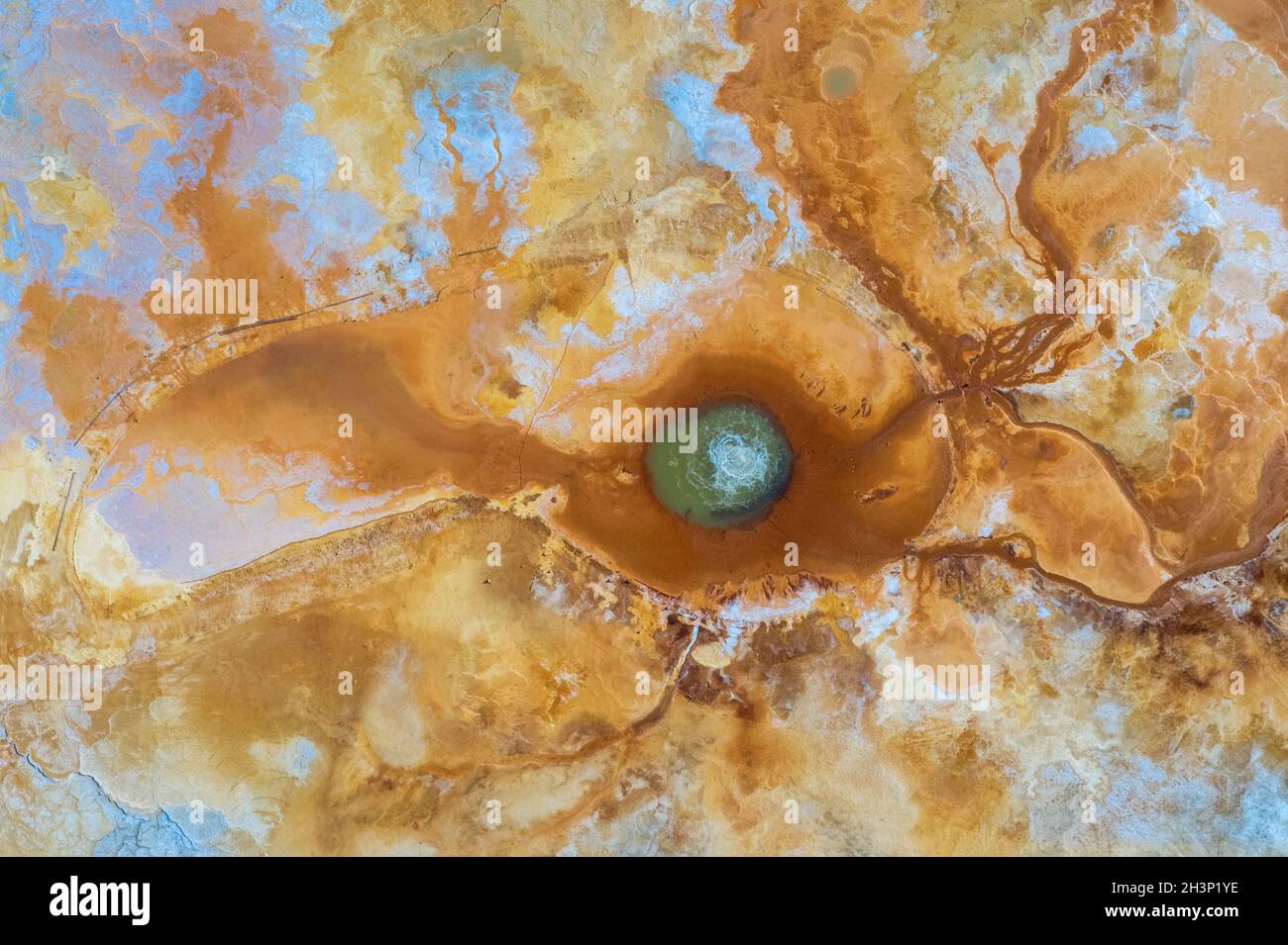 Aerial view of aiken spring in qinghai Stock Photo